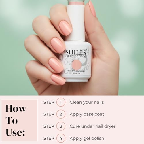 Image of Shills Professional Uv /Led Soak Off Gel Polish (Gel Nail Polish) Glossy Finish Nail Polish Color Shade 10, 15 Ml
