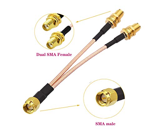 Cable divisor SMA macho a 2 SMA hembra 15cm miniatura 2