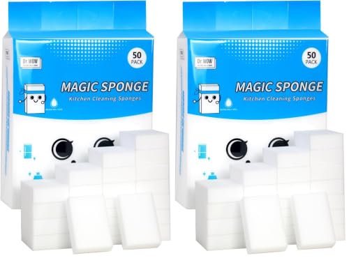 Image of Extra-Thick Melamine Sponge Erasers, 3.94 x 2.76 x 1.18 in, 50 Count (Pack of 2)