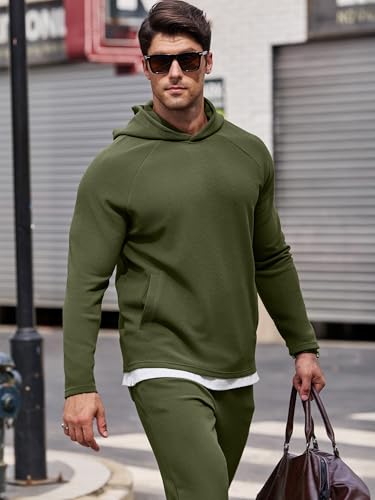 JMIERR Mens Textured Track Suits 2 Piece Set with Hoodie Sweatshirt and Sweatpants 2025 Casual Sweatsuit Set Airport Outfits4