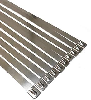 TR Opaski kablowe ze stali nierdzewnej - metalowe opaski kablowe SS304i SS3016 stal bardzo długie i duże (wytrzymałe) 10 sztuk (4,6 mm x 360 mm)