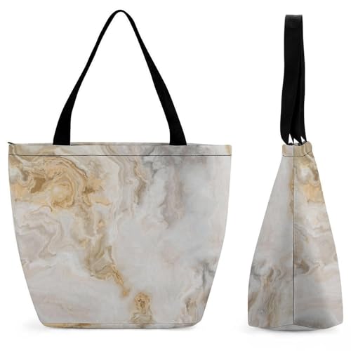 Sac à main marbre blanc et jaune pour femme grand cabas de shopping et voyage chic