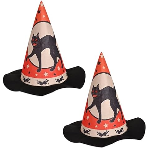 Beistle Vintage Halloween Felt Hats, Set of 2- Spooky Costume and Trick-or-Treat Party Accessories Cover