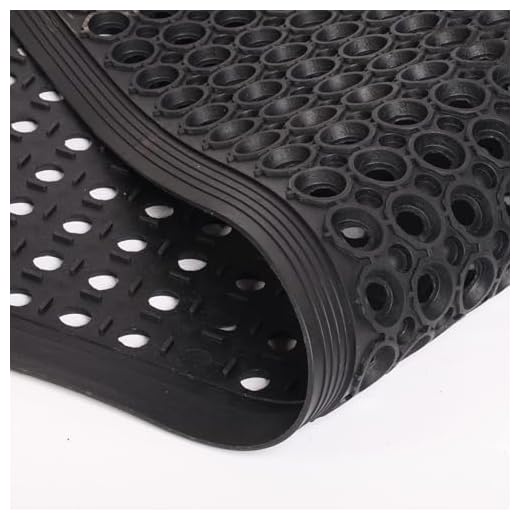 tonchean Commercial Drainage Floor Mat Restaurant Bar Non-Slip Rubber Mat with Holes Heavy Duty Kitchen Anti-Fatigue Drainage Rubber Matting Wet Area Doormat