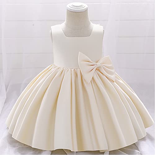 Flower Girl Dress for Wedding Sleeveless Satin Bowknot Tulle Tutu Bridesmaid Baptism Pageant Birthday Party Prom Gown2