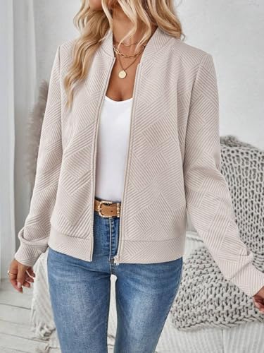 Casual jackets for women Fashionable Casual Jacquard Knitted Khaki Jacket4
