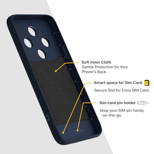 Image of Amazon Basics Back Cover for Vivo X200T 5G | Full Camera Protection | TPU Soft Flexible Shockproof Bumper Case (Blue)
