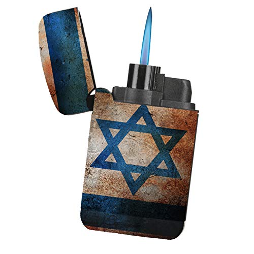 Encendedor Turbo de Bolsillo con Diseño de Bandera de Israel miniatura 1
