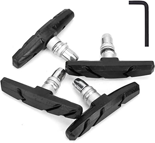 GPMTER 2 Pairs Bike Brakes Pads Set, 70mm for Cruiser MTB Mountain Bicycle Universal V-Brake Blocks with Hex Nut and Shims, No Noise No Skid