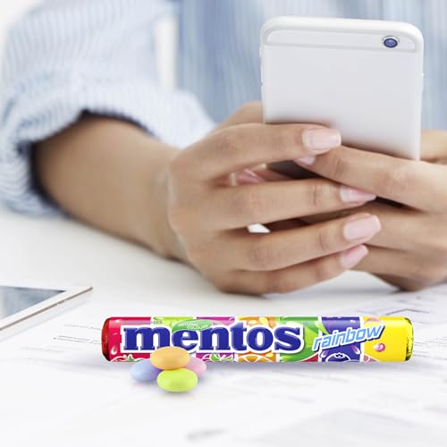 Mentos Fruit Dragees, Frucht-Bonbons Orange, Zitrone und Erdbeere, Kaubonbons mit fruchtigem Geschmack, Süßigkeiten (3 Rollen), vegan