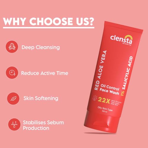 Image of Clensta Red Aloe Vera Exfoliating Face Scrub With 3% Walnut Shell, lactic Acid & Vitamin E For Deep Exfoliation And Detan | Dead Skin Remover, Blackheads, Whiteheads, Tan Removal - 100g | (Pack of 2)