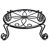 Black Plant Stand for Flower Pot Heavy Duty Potted Holder Indoor Outdoor Metal Rustproof Iron Garden Container Round Supports Rack for Planter Bronze, Pumpkin Stand Outdoor