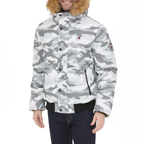 Image of Tommy Hilfiger Men's Arctic Cloth Quilted Snorkel Bomber Jacket (Standard and Big & Tall)