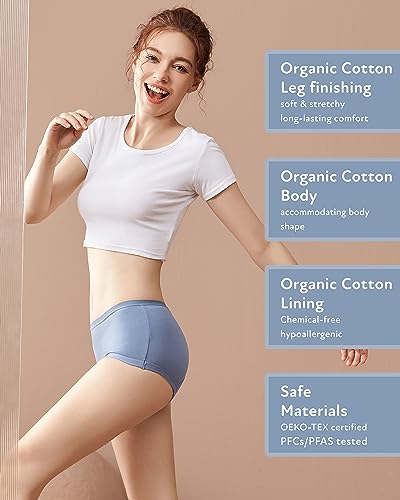 Image of Goat Union Organic Cotton Boyleg Period Underwear for Women & Teens - Moderate Absorbency Period Panty