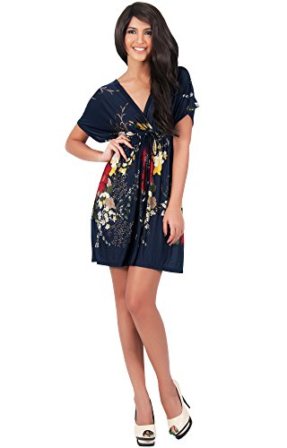 KOH-KOH-Petite-Womens-Floral-Print-Summer-Kimono-Short-Sleeve-Sexy-Beach-Tunic-Casual-Cover-Up-Caftan-Kaftan-Sundress-Sundresses-Sun-Mini-Dress-Dresses-Dark-Navy-Blue-S-4-6