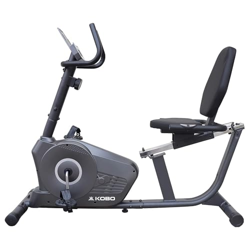 Image of Kobo Magnetic Recumbent Exercise Bike for Fitness with Adjustable Seatmagnetic Resistancehand Pulse and Monitor LCD Display (Imported)