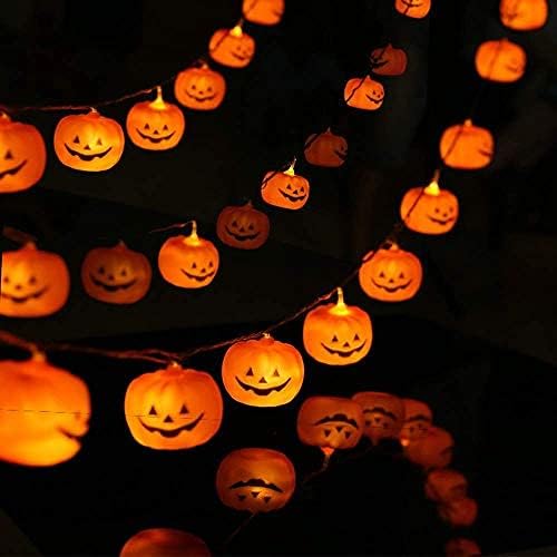 KAILEDI Halloween Lights, 20 LED Pumpkin String Lights 9.8 Feet Halloween Decor, 2 Modes Steady and Flickering Lights for Indoor, Outdoor, Festival, Party, Holiday, Halloween Decorations