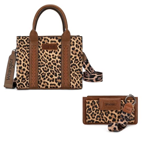 Wrangler Leopard Print Tote and Wallet