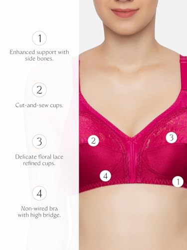 Image of Triumph Claudette Classics Women Bra | Non Wired, Non Padded | Cups with lace | Full Coverage, Cut & Sew | Soft and Breathable Fabric | All-Day Comfort | Pack of 1