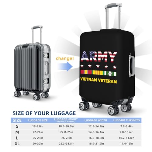 Army Vietnam Veteran Suitcase Cover Protector Fit 18-32 Inch Luggage X-Large2