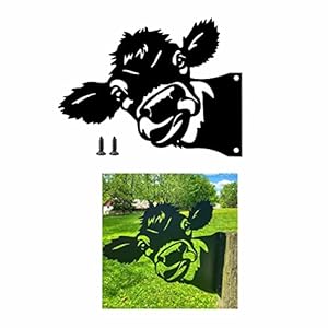 Peeping cow metal art farm garden decor garden fence decoration outdoor decoration for farmhouseyardlawn  urban country home decor