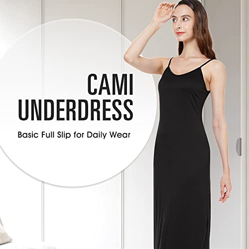 Image of MANCYFIT Long Slips for Under Dresses Full Length Adjustable Spaghetti Strap Nightgown