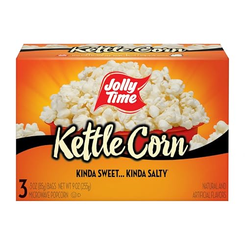 JOLLY TIME Microwave Kettle Corn Sweet & Salty Glazed Gourmet Popcorn (3-Count...