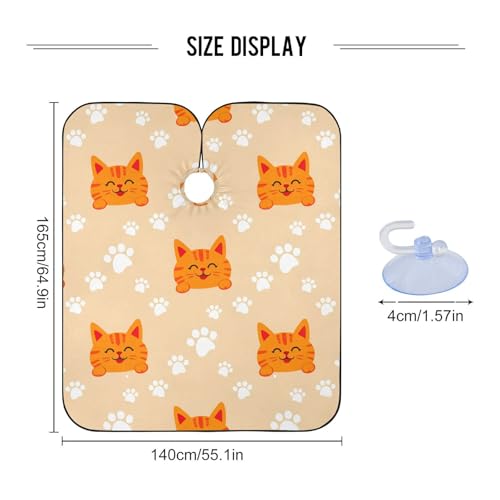 Capa para Corte de Pelo Qilmy con Gatos Naranja, Impermeable miniatura 2