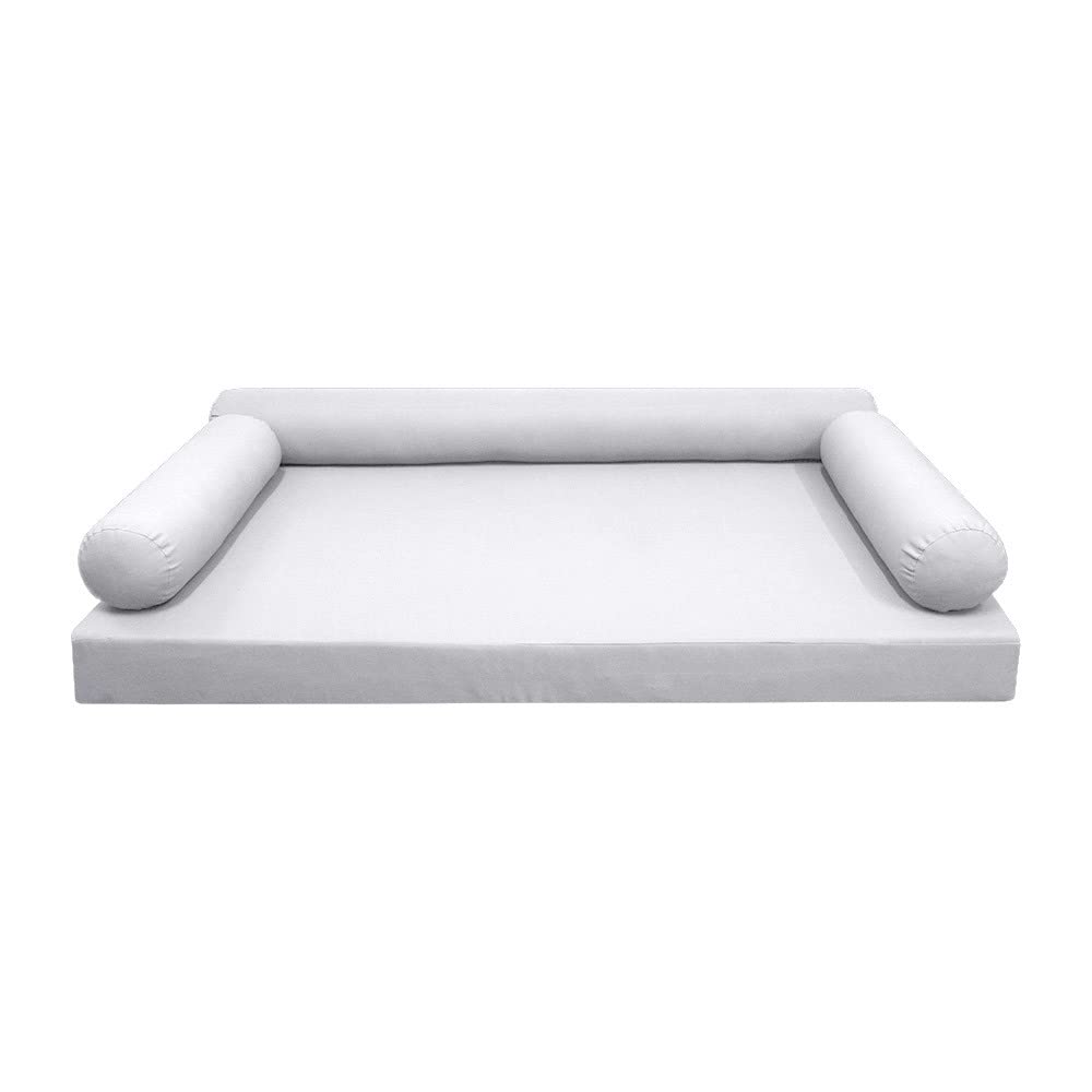 Prolinemax Style6 Crib Size 4PC Knife Edge Outdoor Daybed Mattress Cushion Bolster Pillow Slip Cover Complete Set AD105