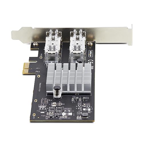 Image of StarTech 2-Port GbE SFP Network Card, 1000BASE Copper /Fiber Optic | Intel I350-AM2 2x 1GbE Controller, Dual-Port Gigabit Ethernet NIC, PCIe 2.0x 1, Desktop /Server Backplanes
