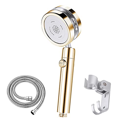 Hochdruck Duschkopf mit 360° drehbarem Strahl und abnehmbarem Filter Gold Badezimmer Duschkopf