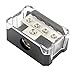 RKURCK 4 Way Power Distribution Block, 0/2/4 AWG Gauge in, 4/8/10 Gauge Out, Car Audio Stereo Amp Distribution Connecting Block for Audio Splitter (1 in 4 Out)