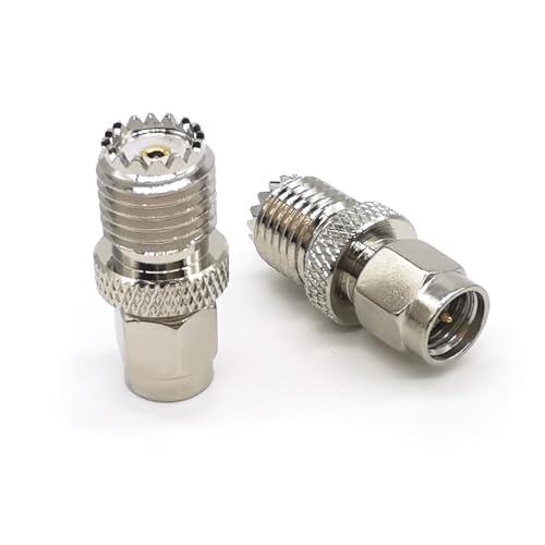 2PCS Adaptador Mini UHF SO239 a SMA coaxial miniatura 2