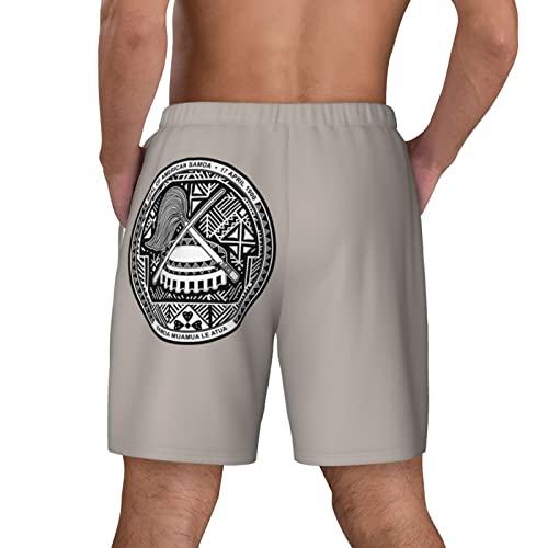 National Emblem of American Samoa Men's Double Layer Swim Trunks Beach Shorts with Compression Liner Swimwear3
