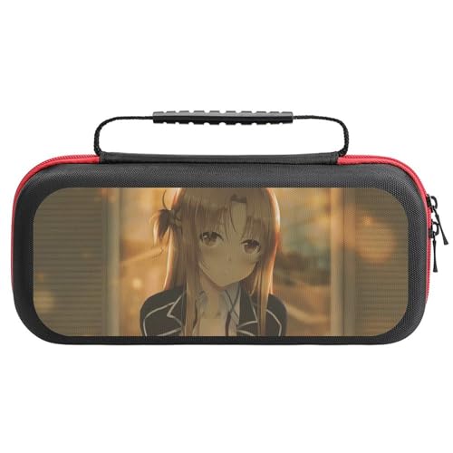Switch ケース かわいい ソードアートオンライン SAO アスナ スイッチ 収納ケース カバー ナイロン素材 全面保護 防塵/防水/防汚/耐衝撃 26x11.5x5.2cm Switchに対応 保護用ハードケース 大容量な収納力 アクセサリーポーチ