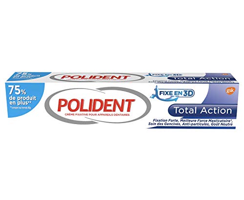 Polident – Crème Fixative – pour Prothèses Dentaires Partielles ou Complètes – Total Action – 70g
