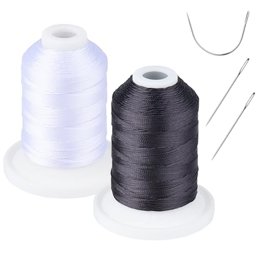Hilo Simthread blanco y negro 30wt para usos múltiples, 2 bobinas; hilo poliéster 12wt para exteriores, 2 bobinas miniatura 3