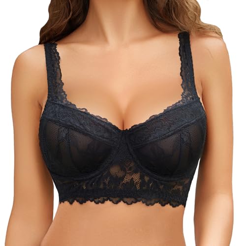 Avidlove Sexy Bras for Women Lace Bralettes with Underwire Push Up Women's Balconette Lingeries Bra