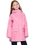 SOLOCOTE Kids Rain Jacket Hooded Lined Rubber RainCoats for Girls Boys Waterproof Windproof, 180806