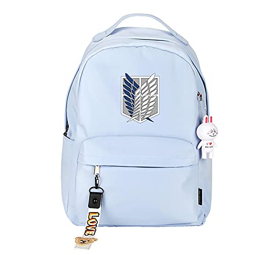 Attaque des Titans SNK Anime Sac à Dos, Scouting Legion Logo Durable Cartable Attack on Titans Grande Capacité Cartable Shingeki No Kyojin Levi Ackermann Sac...