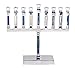 Aluminum Menorah With Blue and White Inlay