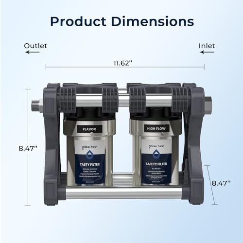 Image of GLACIER FRESH RV Water Filter 2 Pack, 0.2 Micron High Flow Filter, and Granular Activated Carbon inchTasty inch for RV Water Filter System, Reduces Sediment, Chlorine, Bad Taste and Odors