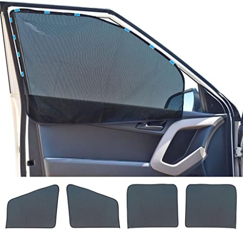 EcoNour Magnetic Car Side Window Sunshade (4 Pack)(Black Mesh) | Baby Car Window Shade Blocks Direct Sunlight | Car Front Driver and Rear Window Covers for Privacy Blackout | Back Window Car Sun Shade