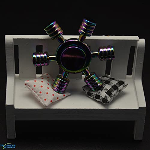 Image of TRU TOYS Rainbow Gyro Six Arms Finger Hand Spinner Fidget Long Time Rotation Hand Spinner EDC ADHD Stress Relief Toys Totem collectives