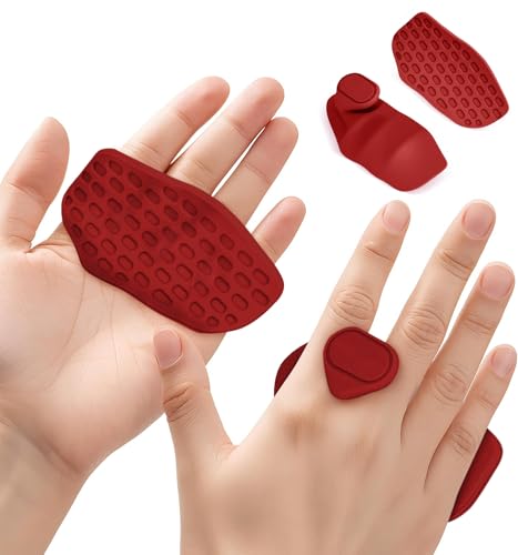 Empuñaduras de Entrenamiento Antideslizantes, Almohadillas ergonómicas para Levantamiento de Pesas, Guantes ergonómicos para Hombres y Mujeres, Peso Muerto (Rojo)