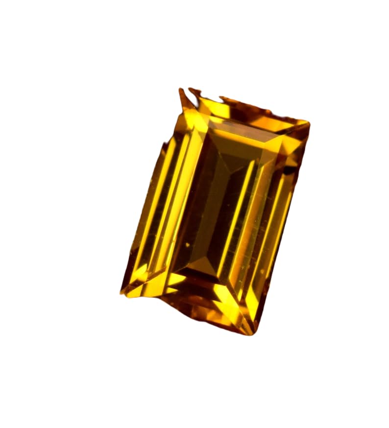 Saphir jaune naturel gemme 11x6x5mm forme émeraude pour bague, collier et pendentif