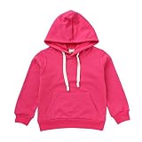 URSING Baby Kapuzenpullover Herbst Kid Jungen Basic Einfarbig Pullover mit Kapuze Hoodie Outfits Tops Taschen Kinder Kleidung Kapuzenshirt Kapuzenpullis Kapuzensweatshirt Sportpullover