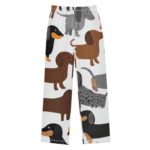 ZZXXB Dachshund Dogs Boys Long Pants Soft Trousers Elastic Waist Kids Lounge Bottoms with Pockets S-XL