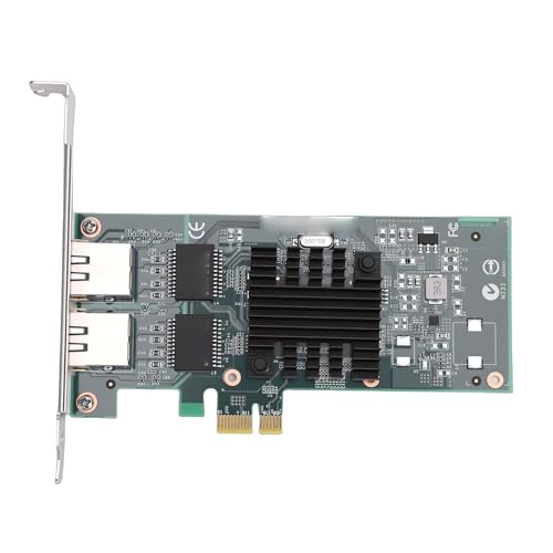SUNGOOYUE Tarjeta de Red 1Gb con Doble Puerto RJ45, Adaptador Gigabit Ethernet con Controlador 82576 para PCIe 2.0 X1 miniatura 3