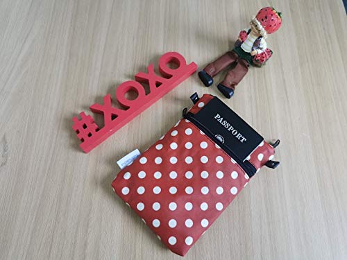 Tainada Women Crossbody Shoulder Travel Zippered Wallet Purse Clutch Phone Bag w/Detachable Strap (Red White Polka Dots)3